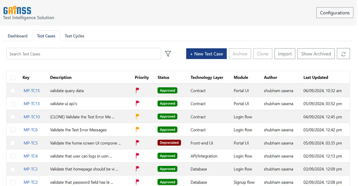GAINSS-Test Intelligence Solution — screenshot from the Atlassian Marketplace listing