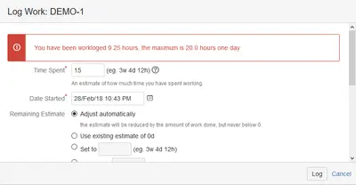 Gears worklog-restricted for Jira for Atlassian — screenshot