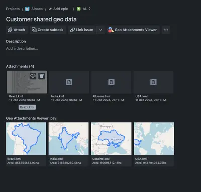 Geo Attachments Viewer for Jira for Atlassian — screenshot