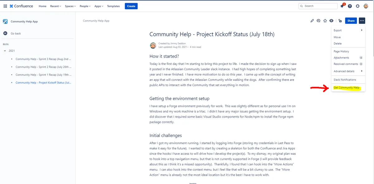 Get Community Help for Confluence — screenshot from the Atlassian Marketplace listing