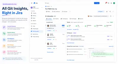 Git for Jira for Atlassian — screenshot