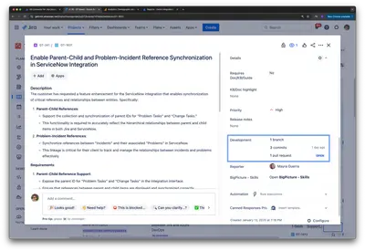 Git Integration for Jira (GitHub, GitLab, Azure DevOps) for Atlassian — screenshot