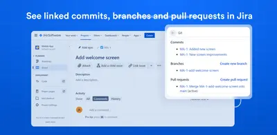 Git Listener: GitHub, GitLab, Azure DevOps, AWS CodeCommit for Atlassian — screenshot
