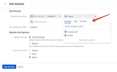 Git X-Modules for Bitbucket Server for Atlassian — screenshot