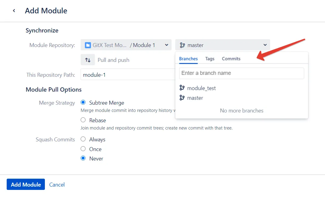 Git X-Modules for Bitbucket Server — screenshot from the Atlassian Marketplace listing