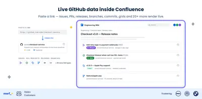 GitHub links for Confluence for Atlassian — screenshot