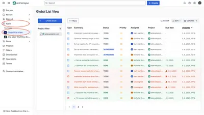 Global List View for Jira for Atlassian — screenshot