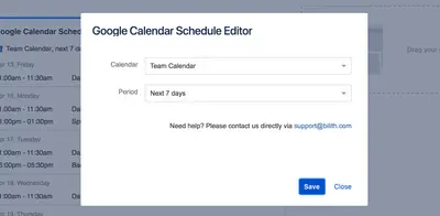 Google Calendar Agenda Gadget for Atlassian — screenshot