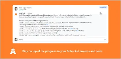 Google Chat bot for Bitbucket for Atlassian — screenshot