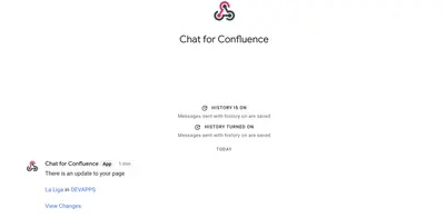 Google Chat for Confluence for Atlassian — screenshot