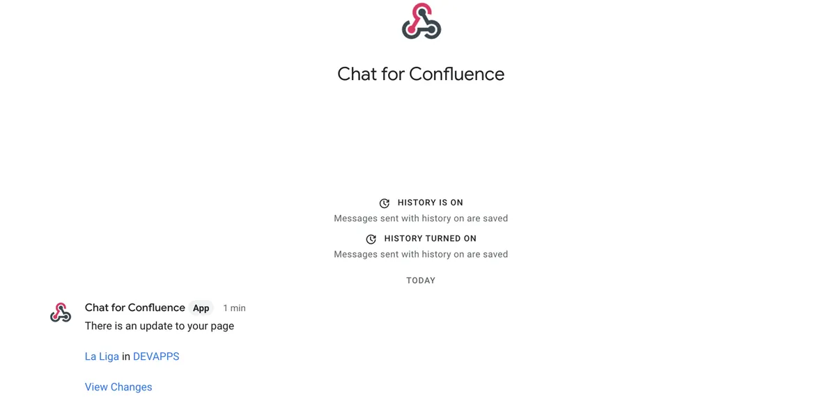 Google Chat for Confluence — screenshot from the Atlassian Marketplace listing