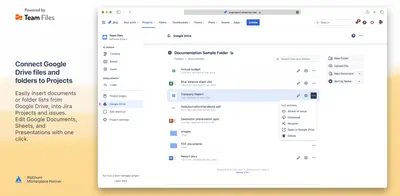 Google Drive Connector for Jira Automation for Atlassian — screenshot