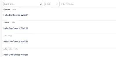 Google Fonts for Confluence for Atlassian — screenshot