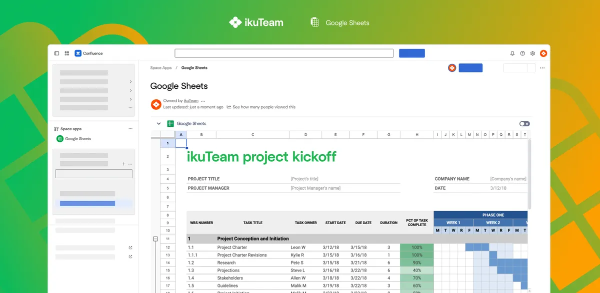Google Sheets — screenshot from the Atlassian Marketplace listing