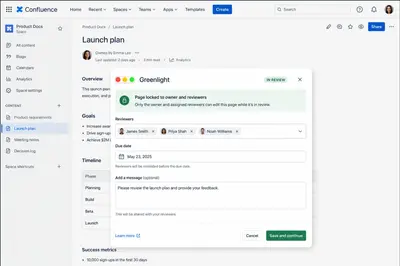 Greenlight Document Approval & Control for Confluence for Atlassian — screenshot