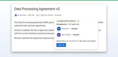 Greenlight: Page Approvals for Confluence for Atlassian — screenshot