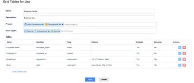Grid Tables for Jira for Atlassian — screenshot