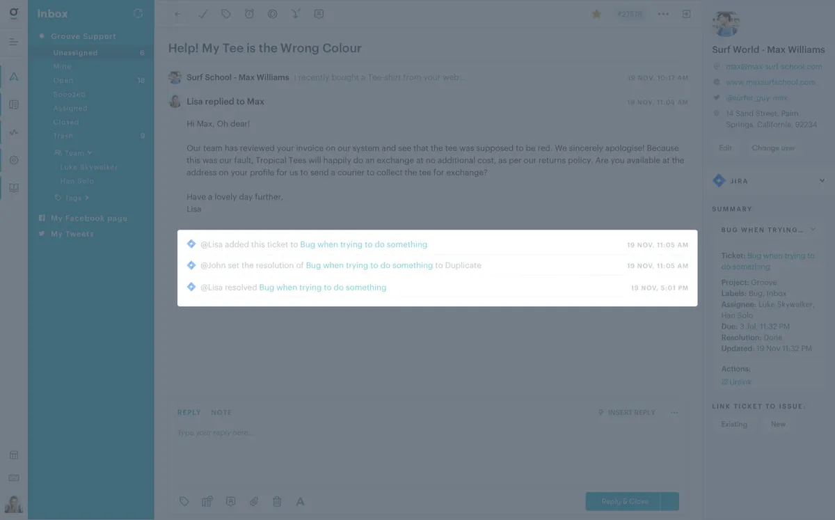 Groove Integration — screenshot from the Atlassian Marketplace listing