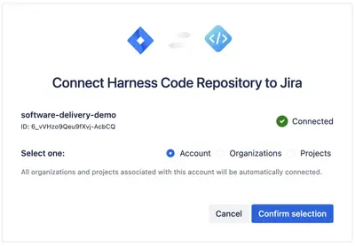 Harness Code Repository for Jira for Atlassian — screenshot