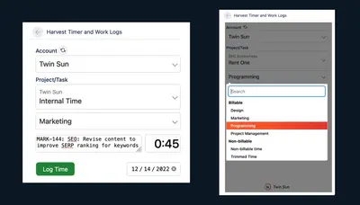 Harvest Timer and Work Logs for Jira for Atlassian — screenshot