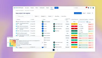 Hedge: Risk Management, Risk Register & Risk Matrix for Jira for Atlassian — screenshot