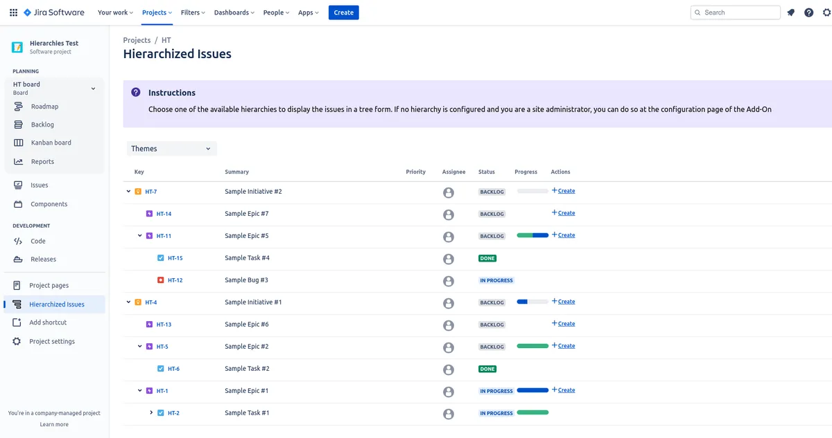 Hierarchies — screenshot from the Atlassian Marketplace listing
