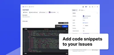 HTML editor for Jira issues for Atlassian — screenshot