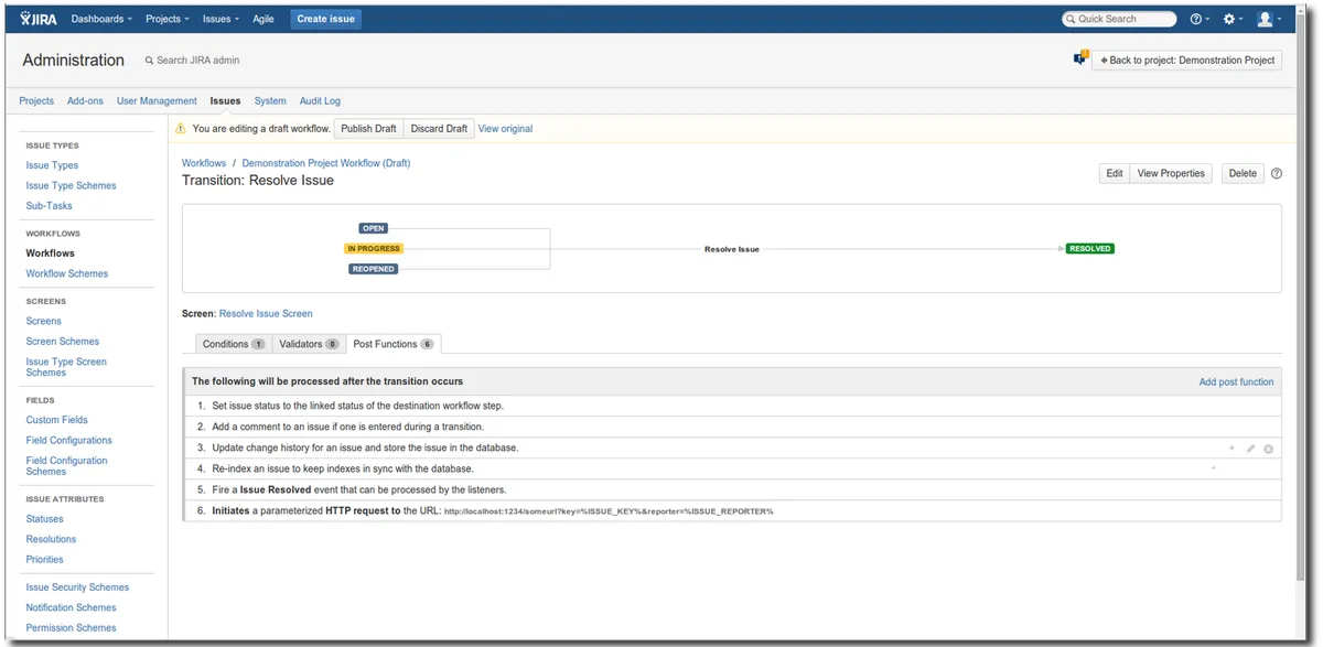 HTTP Request Workflow Function Plugin — screenshot from the Atlassian Marketplace listing