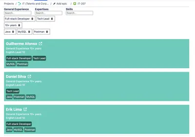 iBrain Talents Finder for Atlassian — screenshot