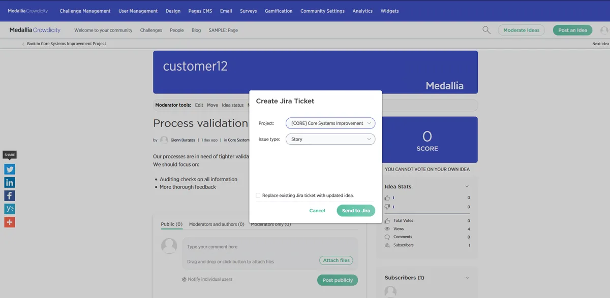 Ideas — screenshot from the Atlassian Marketplace listing