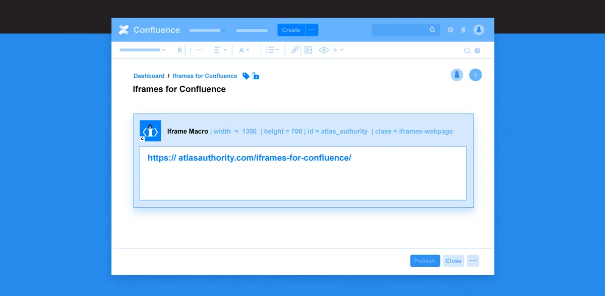 Iframes for Confluence — screenshot from the Atlassian Marketplace listing