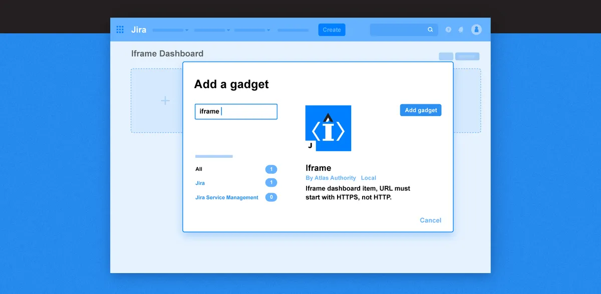 Iframes for Jira Cloud — screenshot from the Atlassian Marketplace listing