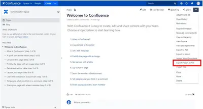 Import/Export Utility for Confluence for Atlassian — screenshot