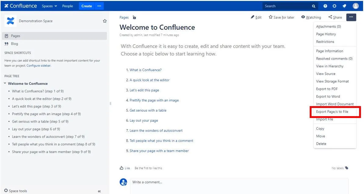 Import/Export Utility for Confluence — screenshot from the Atlassian Marketplace listing