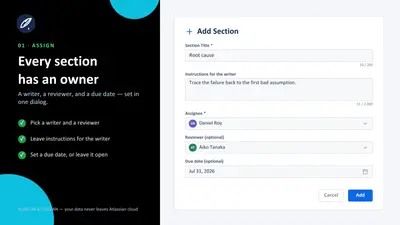 Inkwell: Assign, Review & Approve Sections in Confluence for Atlassian — screenshot