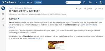 InPlace Editor for Confluence for Atlassian — screenshot