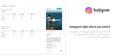 Instagram for Confluence for Atlassian — screenshot
