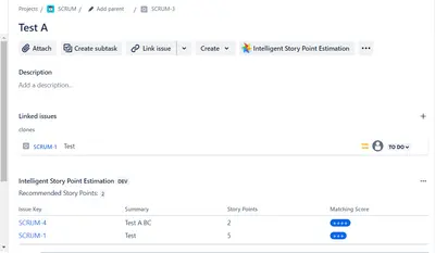 Intelligent Story Point Estimation for Atlassian — screenshot
