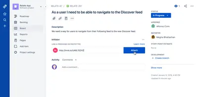 InVision for Jira for Atlassian — screenshot