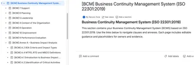 ISO 22301 BCM Accelerator for Atlassian — screenshot