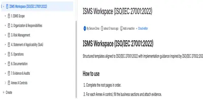 ISO 27001 ISMS Accelerator for Atlassian — screenshot
