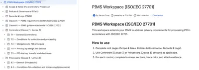ISO 27701 PIMS Accelerator for Atlassian — screenshot