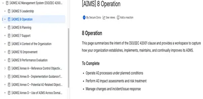 ISO 42001 AIMS Accelerator for Atlassian — screenshot