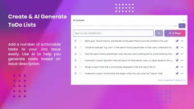 Issue AI Checklist for Jira (Create ToDo lists) for Atlassian — screenshot