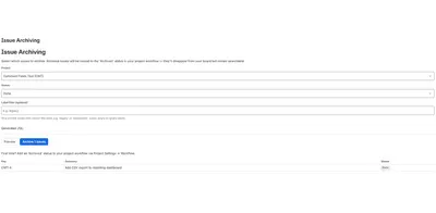 Issue Archiving for Atlassian — screenshot