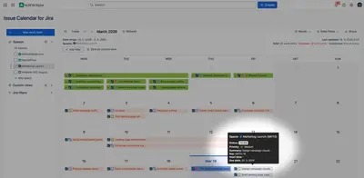 Issue Calendar for Jira for Atlassian — screenshot