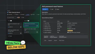 Issue Delivery Report – Flow Metrics for Jira for Atlassian — screenshot