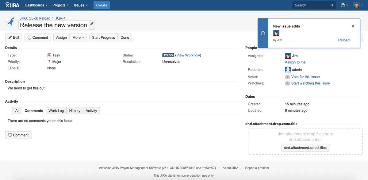 Issue Edit Notifications for Jira — screenshot from the Atlassian Marketplace listing