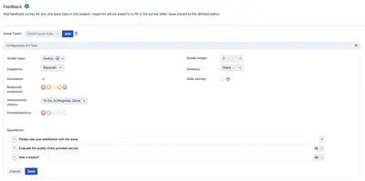 Issue Feedback and Surveys for Jira for Atlassian — screenshot