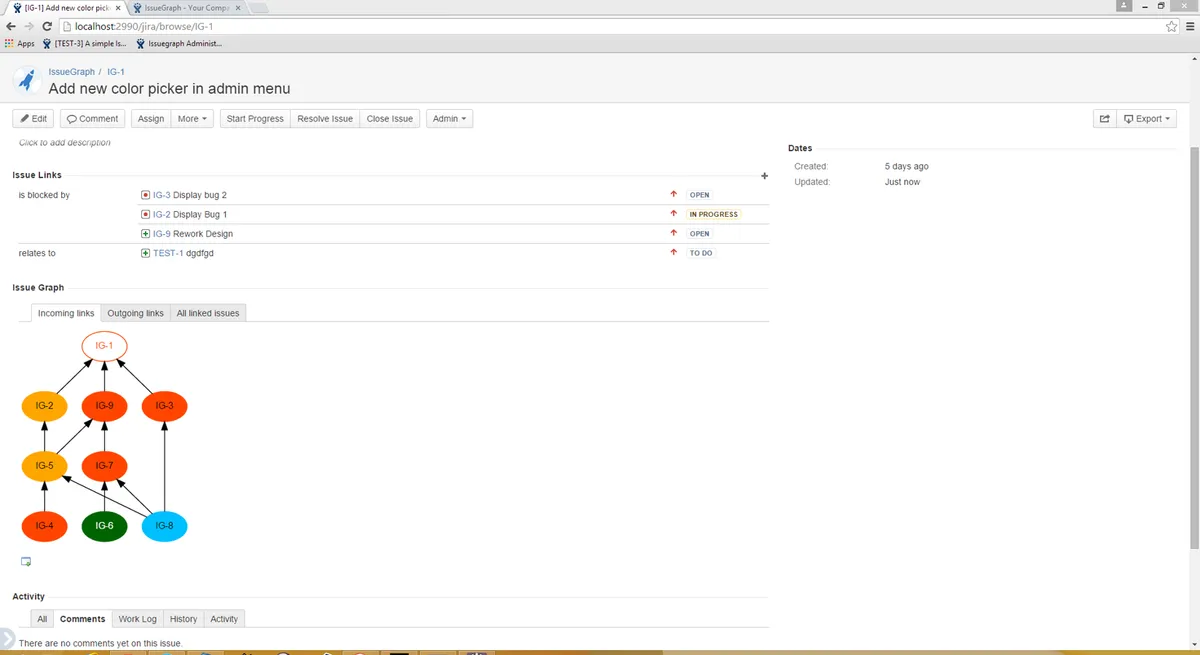 Issue Graph — screenshot from the Atlassian Marketplace listing